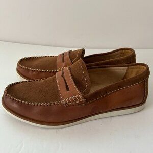 Aston Grey Slip on Loafers Brown Leather Men's Shoes Size 9. NWOB